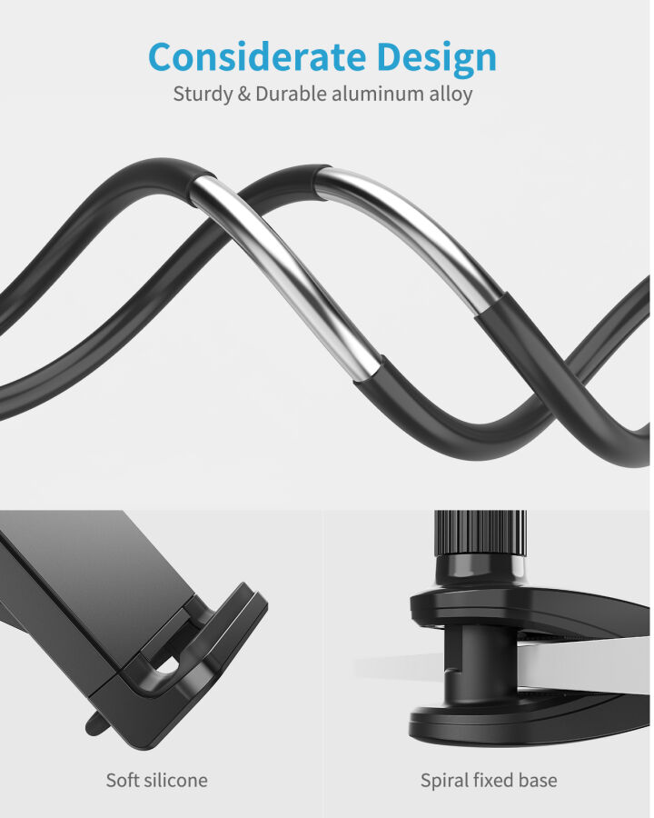 Bix Saiji Datura IS 100 CM Akrobat Flexible Ayarlanabilir Telefon Tablet Tutucu Siyah - 5