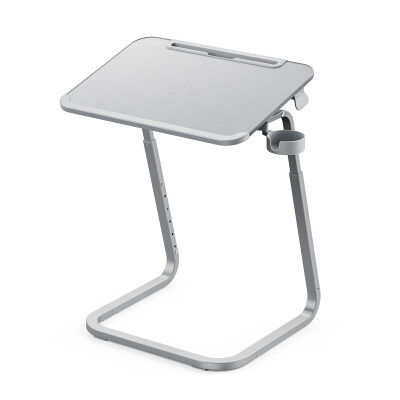 Bix Saiji F2 Tablet Yuvası Bardak Tutucu ve TV Yatak Tepsisi Özellikli Çalışma Masası Gri - 1