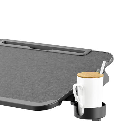 Bix Saiji F2 Tablet Yuvası Bardak Tutucu ve TV Yatak Tepsisi Özellikli Çalışma Masası Siyah - 2