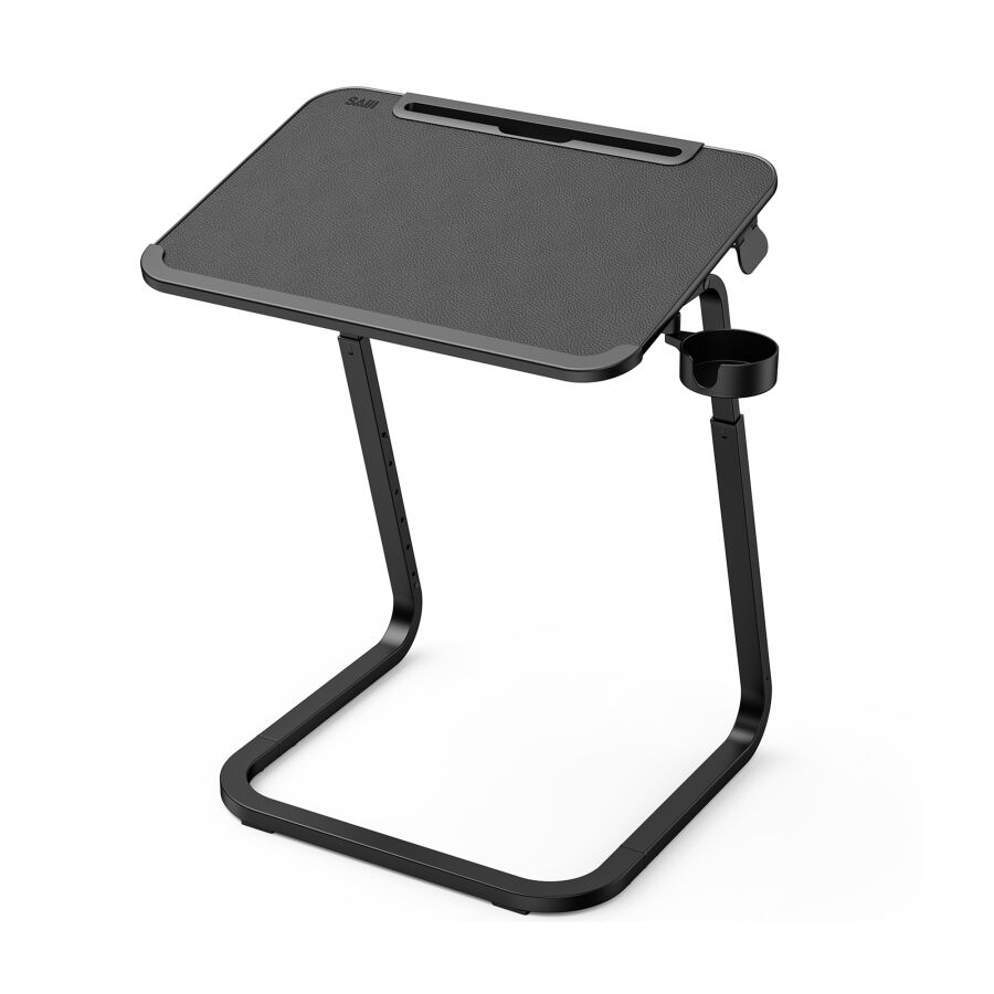Bix Saiji F2 Tablet Yuvası Bardak Tutucu ve TV Yatak Tepsisi Özellikli Çalışma Masası Siyah - 1