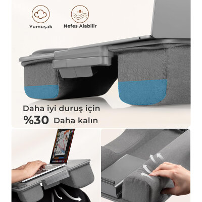 Bix Saiji GX3 Taşınabilir Laptop Standı 17 İnç Laptop Telefon Uyumlu Katlanabilir Hafif Ergonomik Tasarım Gri - 2