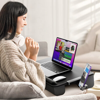 Bix Saiji GX3 Taşınabilir Laptop Standı 17 İnç Laptop Telefon Uyumlu Katlanabilir Hafif Ergonomik Tasarım Siyah - 5