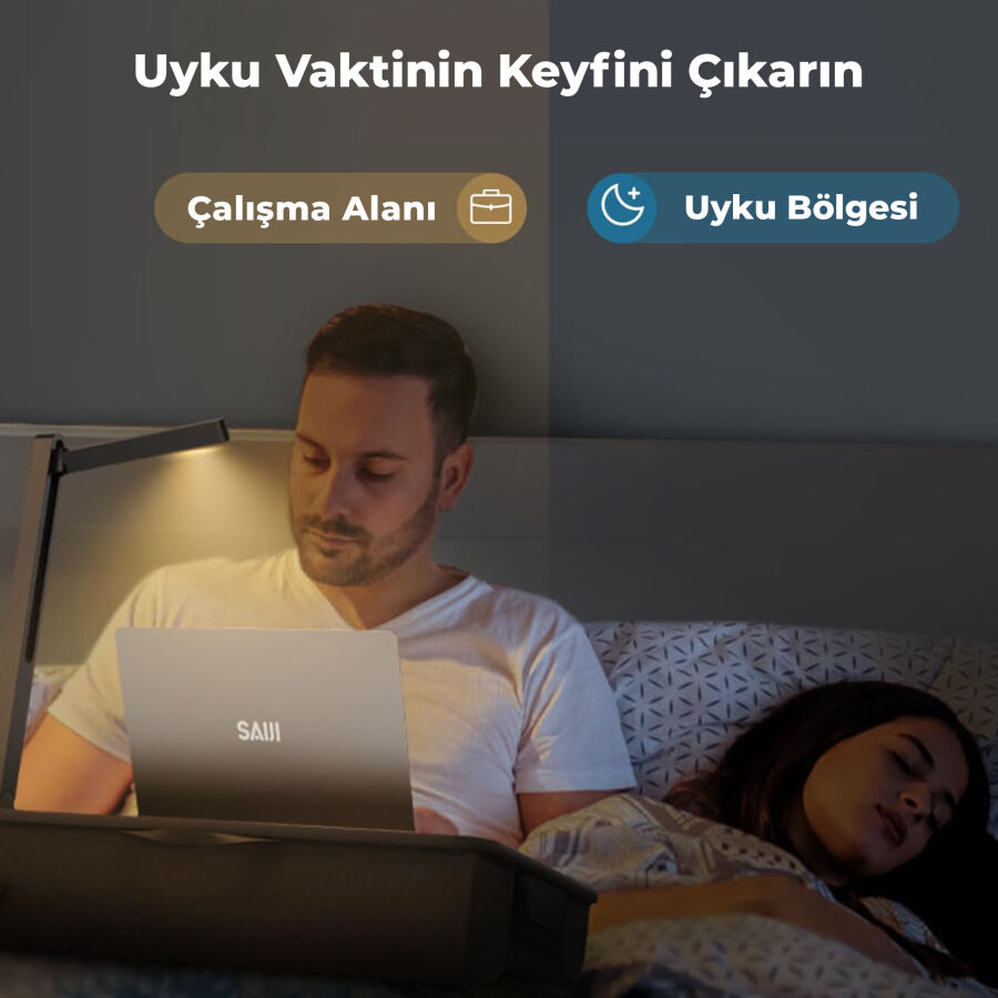 Bix Saiji GX8 LED Işıklı Laptop Masası 17 İnç Uyumlu Büyük PVC Yüzeyli Telefon Tutuculu Çekmeceli - 7