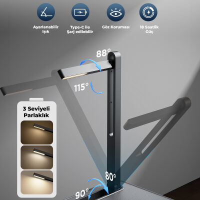 Bix Saiji GX8 LED Işıklı Laptop Masası 17 İnç Uyumlu Büyük PVC Yüzeyli Telefon Tutuculu Çekmeceli - 3