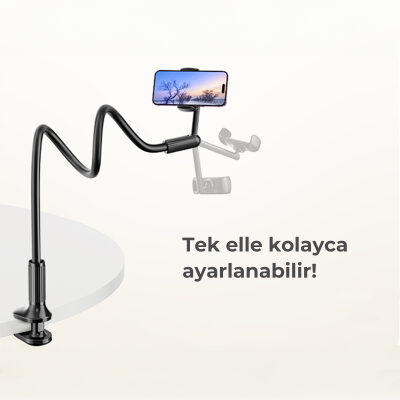 Bix Saiji IVY 4 Telefon Tutucu Yatak ve Masa İçin 360° Dönebilir Ayarlanabilir Telefon Standı - 4