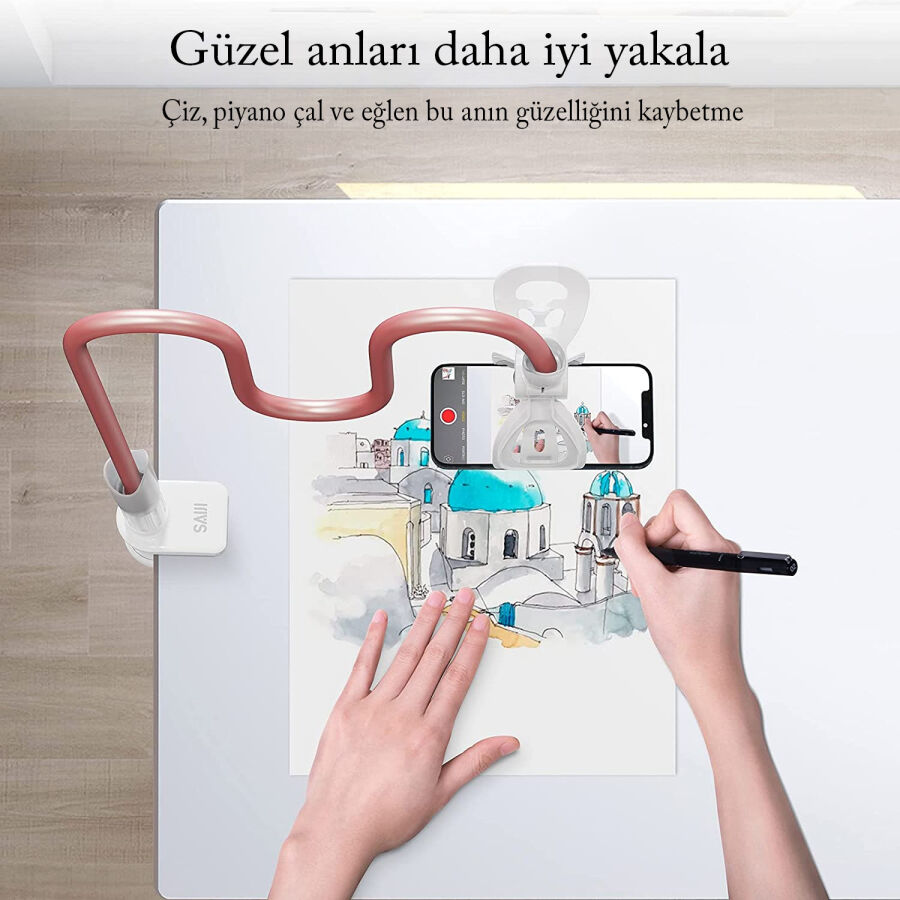 Bix Saiji IVY Akrobat Esnek Telefon Tutucu Pembe - 6