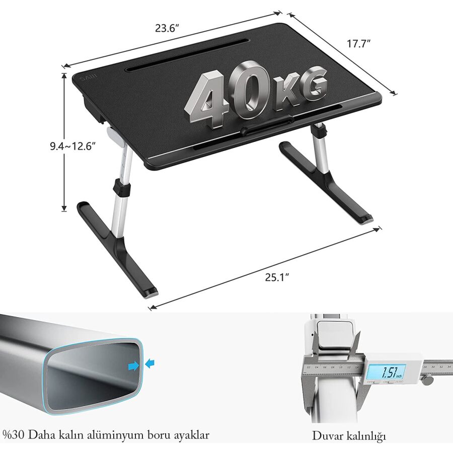 Bix Saiji K7 Ultimate Notebook ve Tablet Çalışma Masası Siyah - 8