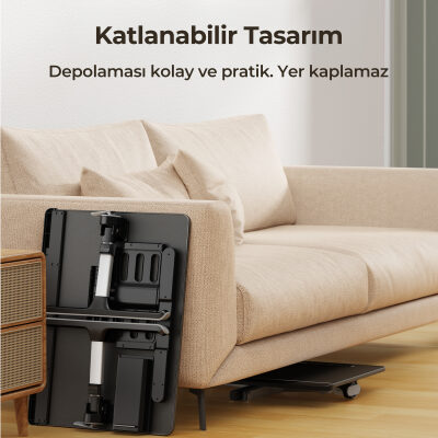 Bix Saiji K8 Ultimate Çok Fonksiyonlu Ayarlı LED Işıklı Çalışma Masası Siyah - 7