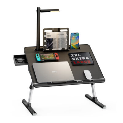 Bix Saiji K8 Ultimate Çok Fonksiyonlu Ayarlı LED Işıklı Çalışma Masası Siyah - 1