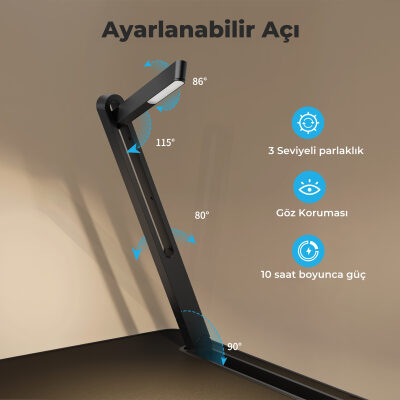 Bix Saiji K8 Ultimate Çok Fonksiyonlu Ayarlı LED Işıklı Çalışma Masası Siyah - 4