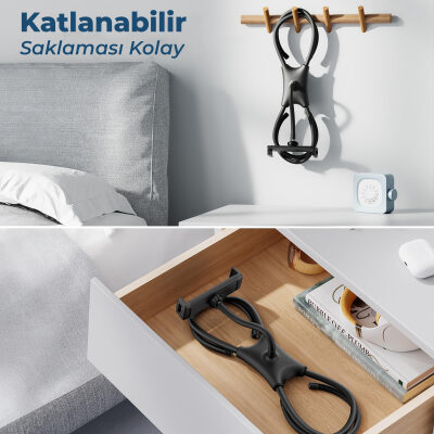 Bix Saiji Q2T Telefon Tablet Standı Yatak Masa Araba Kullanımı İçin Ayarlanabilir ve Dayanıklı Tasarım Siyah - 5