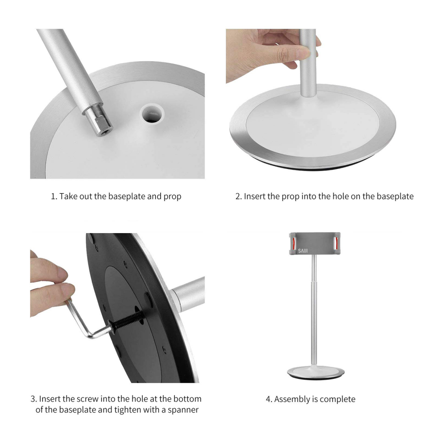 Bix Saiji S3E 360° Ayarlanabilir Tablet ve Telefon Tutucu Stand Gümüş - 4