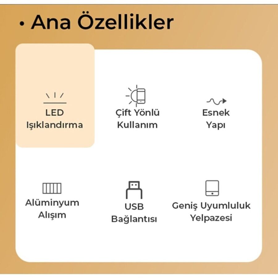 Bix Saiji Sunflower III LED Aydınlatmalı Esnek Telefon Tutucu 100 cm - 6