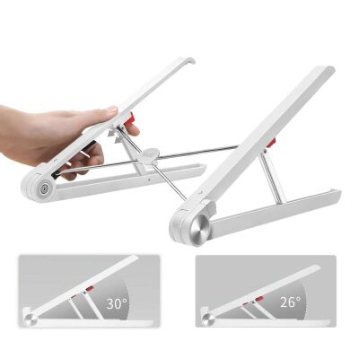 Bix Saiji X1 Alüminyum Notebook Laptop Standı Beyaz - 4