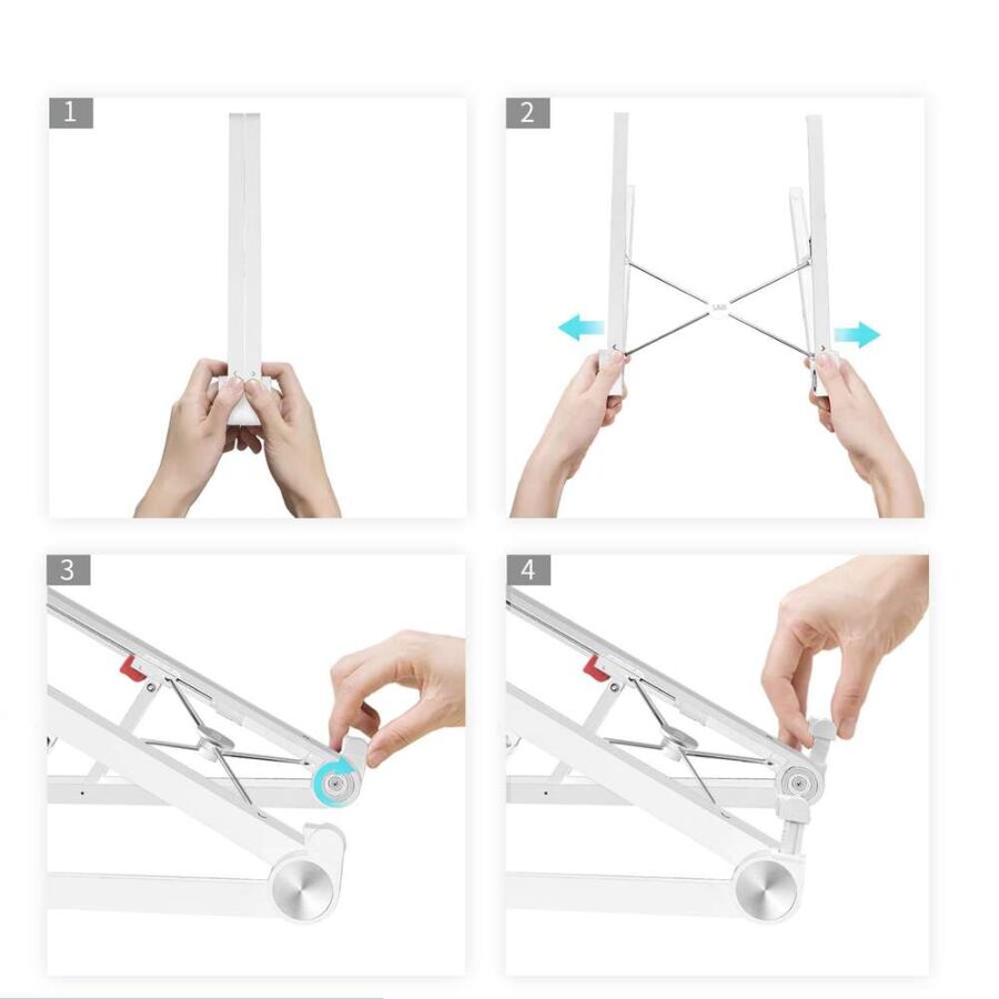 Bix Saiji X1 Alüminyum Notebook Laptop Standı Beyaz - 8