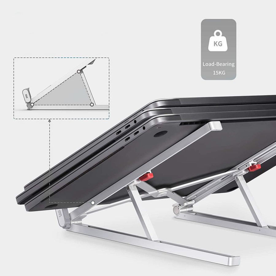Bix Saiji X2 Taşıma Çantalı Alüminyum Notebook Laptop Standı Gümüş - 5