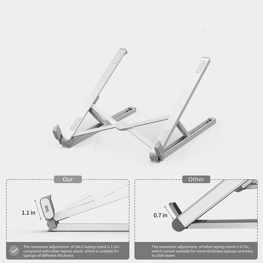 Bix Saiji X2 Taşıma Çantalı Alüminyum Notebook Laptop Standı Gümüş - 6