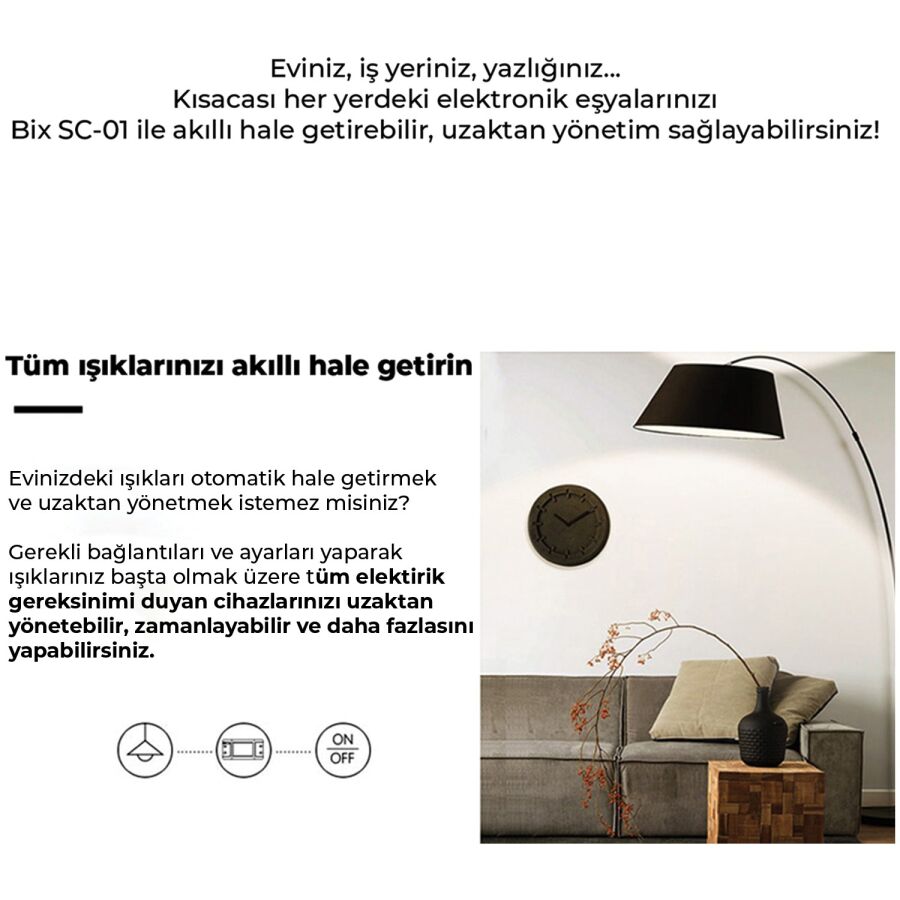 Bix SC-01 Uzaktan Kontrol ve Zaman Ayarlı Akıllı Priz - 5