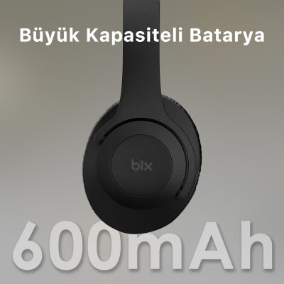 Bix Soundcraft BH2 Katlanabilir Hoparlör Özellikli EQ Mod Kablosuz Bluetooth 5.3 Kulaküstü Kulaklık Siyah - 6
