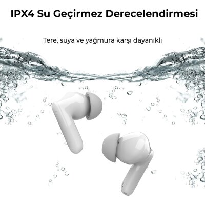 Bix Soundcraft TW1 ANC Aktif Gürültü Önleyici Bluetooth 5.2 Kulak İçi Kulaklık Beyaz - 7