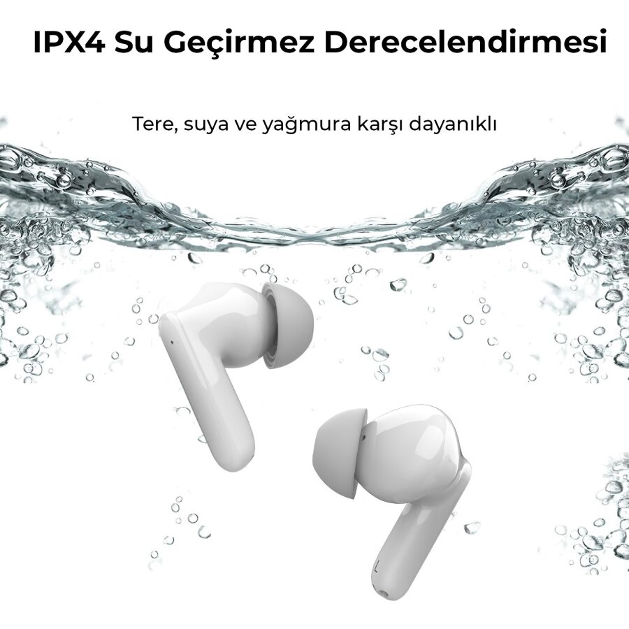 Bix Soundcraft TW1 ANC Aktif Gürültü Önleyici Bluetooth 5.2 Kulak İçi Kulaklık Beyaz - 7