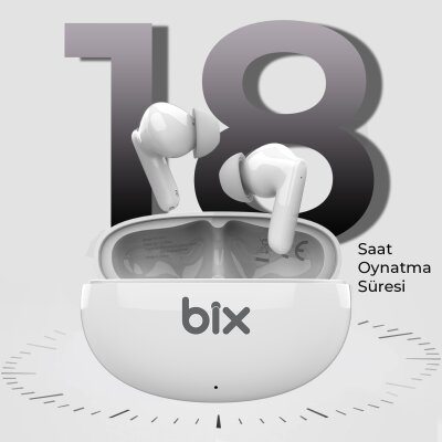 Bix Soundcraft TW1 ANC Aktif Gürültü Önleyici Bluetooth 5.2 Kulak İçi Kulaklık Beyaz - 9