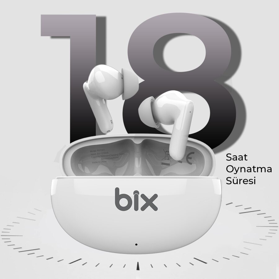 Bix Soundcraft TW1 ANC Aktif Gürültü Önleyici Bluetooth 5.2 Kulak İçi Kulaklık Beyaz - 9