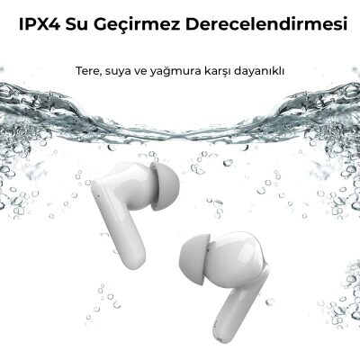 Bix Soundcraft TW1 ANC Aktif Gürültü Önleyici Bluetooth 5.2 Kulak İçi Kulaklık Beyaz - 7