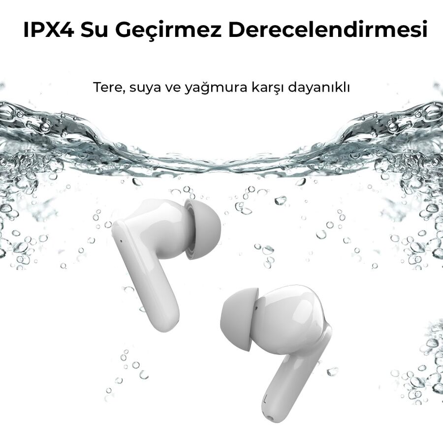 Bix Soundcraft TW1 ANC Aktif Gürültü Önleyici Bluetooth 5.2 Kulak İçi Kulaklık Beyaz - 7