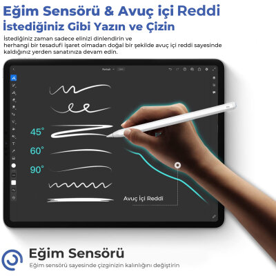 Bix SP01 Apple iPad Mini/Pro/Air Tablet Uyumlu Dokunmatik Bluetooth Stylus Yazı ve Çizim Kalemi - 5
