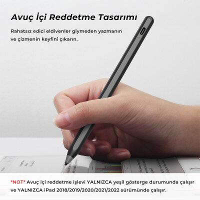 Bix SP02B Universal Android ve iPad Tablet Uyumlu Dokunmatik Bluetooth Stylus Yazı ve Çizim Kalemi Siyah - 4