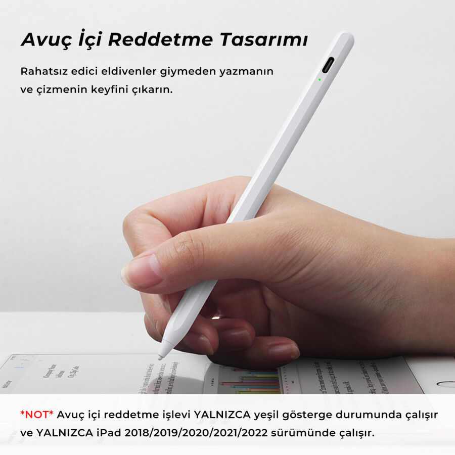 Bix SP02W Universal Android ve iPad Tablet Uyumlu Dokunmatik Bluetooth Stylus Yazı ve Çizim Kalemi Beyaz - 4