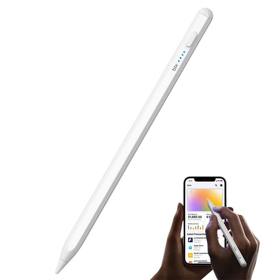 Bix SP04 Stylus Pen Android iPad Universal Kapasitif Ekran Uyumlu Manyetik Çizim Tasarım Tablet Kalemi Beyaz - 2
