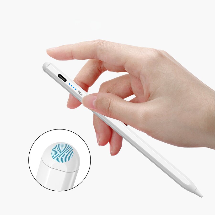 Bix SP04 Stylus Pen Android iPad Universal Kapasitif Ekran Uyumlu Manyetik Çizim Tasarım Tablet Kalemi Beyaz - 3