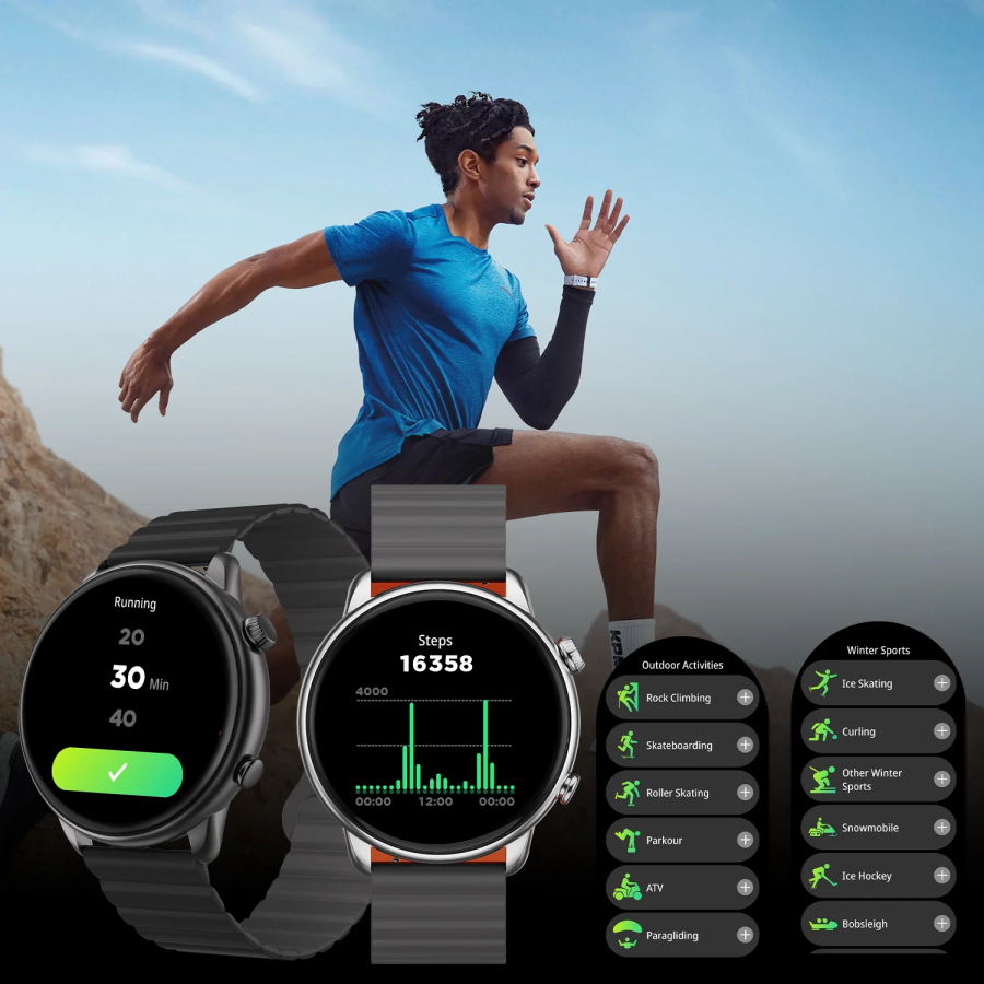 Bix SW02AI 1.43 inç AMOLED Ekran ChatGPT Destekli Bluetooth Telefon Görüşme Tansiyon Nabız Ölçer iOS Android Uyumlu Akıllı Saat Gri Siyah - 8