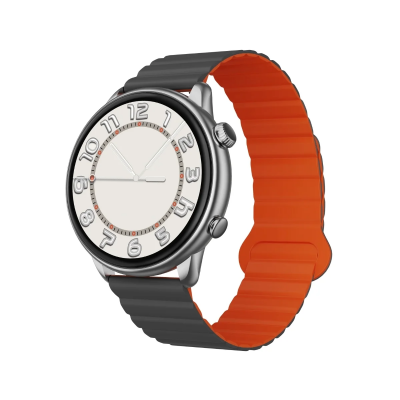 Bix SW02AI 1.43 inç AMOLED Ekran ChatGPT Destekli Bluetooth Telefon Görüşme Tansiyon Nabız Ölçer iOS Android Uyumlu Akıllı Saat Gri Turuncu