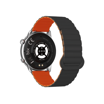 Bix SW02AI 1.43 inç AMOLED Ekran ChatGPT Destekli Bluetooth Telefon Görüşme Tansiyon Nabız Ölçer iOS Android Uyumlu Akıllı Saat Gri Turuncu - 3