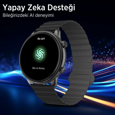 Bix SW02AI 1.43 inç AMOLED Ekran ChatGPT Destekli Bluetooth Telefon Görüşme Tansiyon Nabız Ölçer iOS Android Uyumlu Akıllı Saat Gri Turuncu - 10