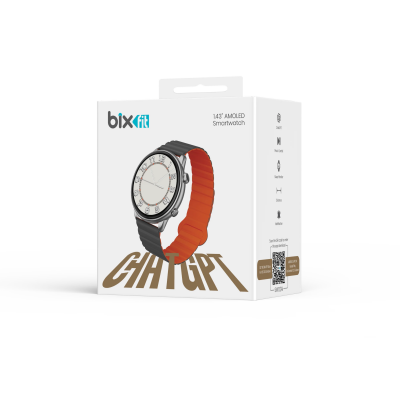 Bix SW02AI 1.43 inç AMOLED Ekran ChatGPT Destekli Bluetooth Telefon Görüşme Tansiyon Nabız Ölçer iOS Android Uyumlu Akıllı Saat Gri Turuncu - 12
