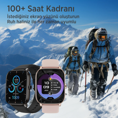 Bix SW03 2.01 inç TFT Geniş Ekran Bluetooth Telefon Görüşme IP67 Suya Dayanıklı Spor ve Sağlık Takip Özellikli iOS Android Uyumlu Akıllı Saat Pembe - 6