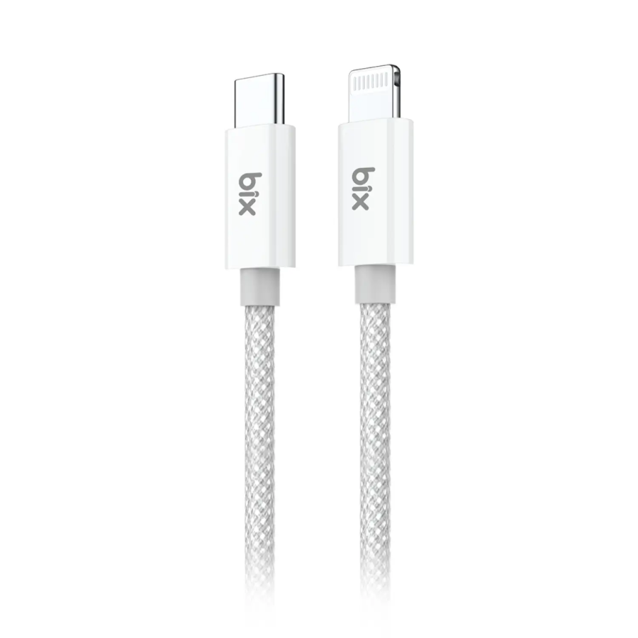 Bix T3CL Type-C to Lightning iPhone 27W Örgülü Hızlı Şarj ve Data Kablosu 1 Metre Gri - 1