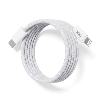 Bix T4CL 27W Type-C to Lightning Örgülü Manyetik Tasarım Hızlı Şarj ve Data Kablosu 1 Metre Beyaz