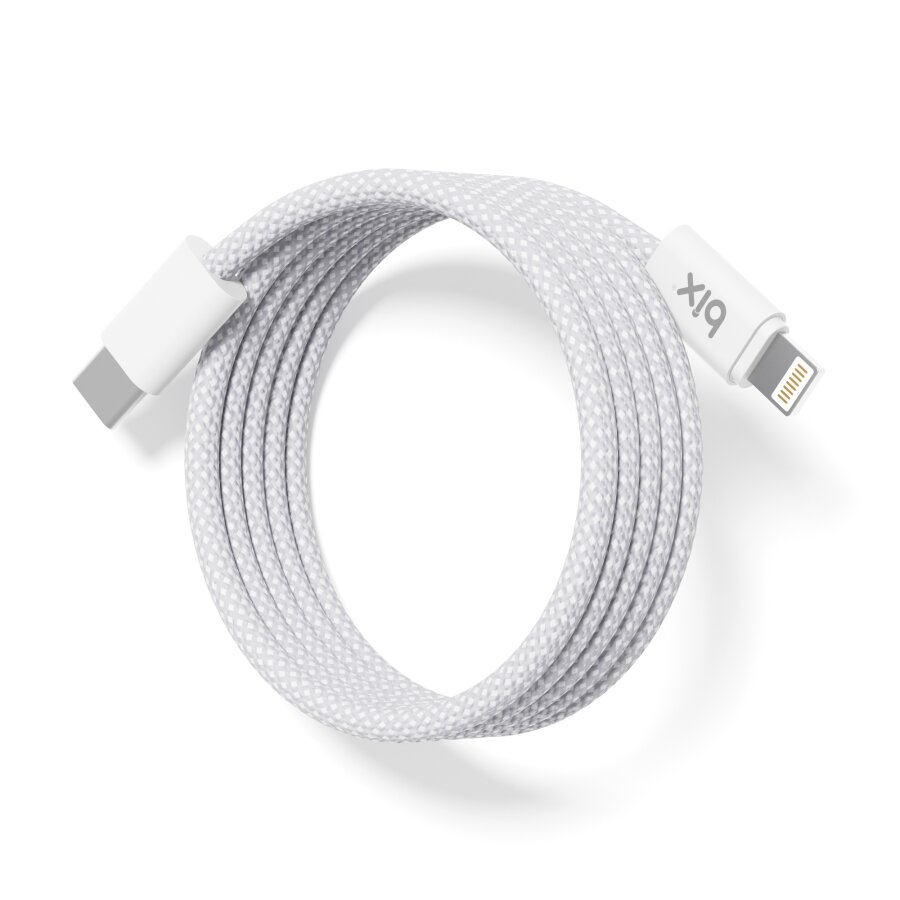 Bix T4CL 27W Type-C to Lightning Örgülü Manyetik Tasarım Hızlı Şarj ve Data Kablosu 1 Metre Beyaz - 1