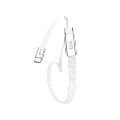 Bix T5CC Type-C to Type-C 5A 240W 480Mbps Örgülü Hızlı Şarj Data Kablosu 1 Metre Beyaz