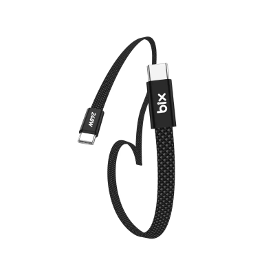 Bix T5CC Type-C to Type-C 5A 240W 480Mbps Örgülü Hızlı Şarj Data Kablosu 1 Metre Siyah
