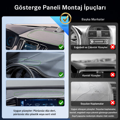 Bix TCH05 360 Derece Dönebilen Vakumlu Manyetik Mıknatıslı Araç içi Telefon Tutucu Siyah - 8