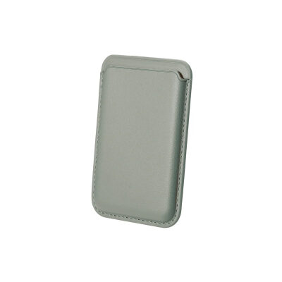 Bix TMW1 iPhone MagSafe Deri Kartlık Manyetik Telefon Cüzdanı Gri