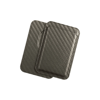 Bix TMW1 iPhone MagSafe Deri Kartlık Manyetik Telefon Cüzdanı Karbon Grisi - 2