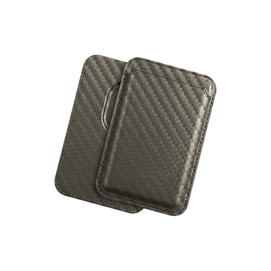 Bix TMW1 iPhone MagSafe Deri Kartlık Manyetik Telefon Cüzdanı Karbon Grisi - 2