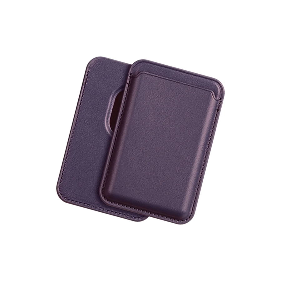 Bix TMW1 iPhone MagSafe Deri Kartlık Manyetik Telefon Cüzdanı Kiraz Moru - 2